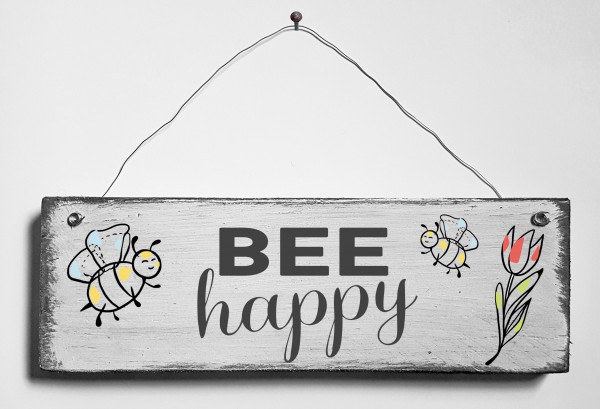 Türschild • Bee happy