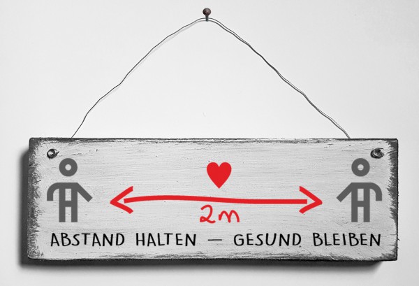Türschild • Abstand halten
