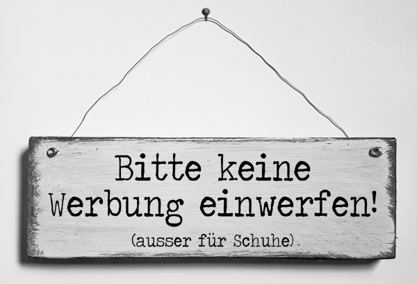Türschild • Bitte keine Werbung I