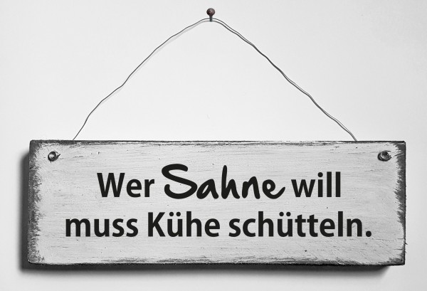 Türschild • Wer Sahne will
